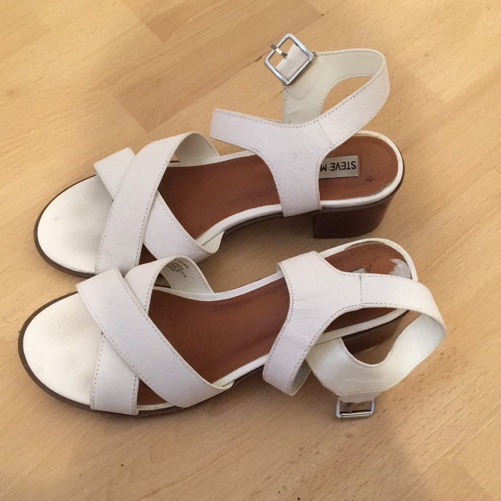 Steve Madden White Heel Sandal